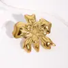 Anéis Abertos Novos de Aço Inoxidável Europeus e Americanos, Flores Frescas e Doces, Banhados a Ouro, Aço Titânio Não Desbota Joias de Mão, Fornecimento Transfronteiriço