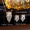 Conjunto de Collar y Pendientes de Circonita Cúbica Estilo Europeo Accesorios para Vestido de Novia Lujo Ligero Colgante Rosa Plateado Joyería de Moda
