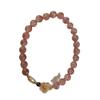 Pulsera de cristal de fresa estilo coreano para mujer, anillo único, perla de agua dulce, polvo de perla, flor de nácar, pulsera, joyería al por mayor