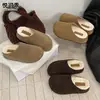 Zapatos Birkenstock Originales de Cuero Suela Gruesa Aumentan la Altura Interior Felpa para Mujer 2026 Otoño Invierno Nuevos Zapatos Tipo Mocasín Punta Cerrada Pantuflas de Algodón Calzado para Exteriores