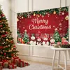 Tecido de Fundo de Natal Mais Vendido Transfronteiriço Tema Árvore de Natal Boneco de Neve Presentes Cenário de Fotografia Decoração de Cena de Festa