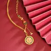 Corriente Nacional Collar de Oro Arena Vietnamita Estilo Étnico Mandala Rueda del Tiempo Cadena para Clavícula Nuevo Estilo Chino para Mujer Color Duradero Sin Color Primera Joyería