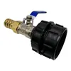 Conector para Accesorios de Barril IBC, Pezón de Válvula de Latón Electrochapado con Doble Rosca Exterior, Grifo de 1/2 Pulgada 3/4 1 Pulgada