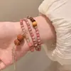 Pulsera de Cristal Doble Capa con Cuentas Estilo Antiguo Inspirada en el Zen para Mujeres, Nuevo Estilo Chino, Súper Etérea, Dulce y Sencilla, Adecuada para Estudiantes y Mejores Amigas