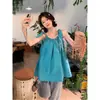 Camisola Doce Feminina da Moda Sem Mangas com Cordão Verão 2023 Novo Top Designer Solto Emagrecedor