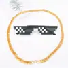 Gafas de mosaico divertidas gafas de foto de mosaico para estudiante gafas de sol de parodia bidimensional para hombre niños divertidos