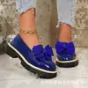 Sapatos Mocassins Casuais de Solado Grosso Plus Size para Comércio Exterior 2026 Novo Estilo de Outono Decoração de Laço Calçados Casuais Slip-on