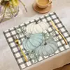 Nuevos Manteles Individuales de Poliéster 2026 con Diseño Estampado de Lino, Decoración Transfronteriza TEMU para Fiesta Navideña, Manteles Individuales Resistentes a Manchas y Aislantes del Calor
