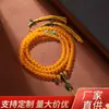 Cuentas de Vidrio de Estilo Antiguo Color Cera de Abeja, 108 Cuentas de Oración Mate y Lisas, Collar Unisex, Adorno de Mano de Múltiples Círculos