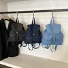Mochila coreana con cordón y múltiples bolsillos para mujer 2026 Otoño Gran Capacidad Versátil Mezclilla para Viajes y Uso Diario