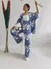 Roupa Feminina Verão 2024 Solta Tamanho Grande Estampada Manga Média Calça Wide Leg Conjunto Casual Feminino Tem Roupa Feminina Atacado