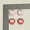 Nuevos Adornos de Botones de Tela a Cuadros de Manzana con Cara Sonriente Accesorios DIY Pegamento de Crema Funda de Teléfono Accesorios para el Cabello Decoración para Crocs
