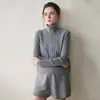 Chaleco de cuello alto con media cremallera para mujer, suéter sin mangas de cachemir con trenzado completo, top tipo chaleco en capas