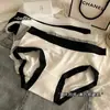 Ropa interior de chica estilo japonés de cintura media color nude textura modal rayón para mujer ropa interior deportiva suave simple de color contrastante mujer