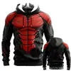 Sudadera con capucha para hombre con estampado 3D de Músculo de Dibujos Animados Genial Moda Estilo Callejero Sudadera con Capucha Informal