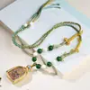 Novo Cordão para Pingente Estilo Tibetano Chinês, Pingente Thangka de Vidro, Colar Zakhilaam, Cordão para Pingente Trama Nacional Tecido à Mão
