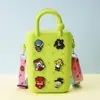 Monedero de silicona con forma de cueva cuadrada para niños, bolso cruzado para caminar, divertido y bonito bolso de silicona para cambio.