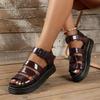 Sandálias de tamanho grande para mulheres 2023 Verão nova fivela casual sapatos de praia sandálias sandálias Martin de sola grossa para mulheres