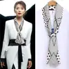Lenço Longo Estreito Versátil Estilo Coreano Fino para Mulheres na Primavera e Outono, Adequado para Prender o Cabelo, Lenço Quadrado Elegante para Combinar com Ternos e Camisas