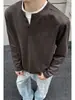 Otoño 2026 Nuevo Estilo Estilo Hong Kong Interior Talla Grande Falso Dos Piezas Manga Larga Camiseta M-5X HT261205-P27