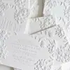Cartão de Convite de Casamento com Relevo Floral 3D, Convite de Casamento Estilo Ocidental com Relevo em Papel de Algodão, Personalização de Alto Padrão pelo Fabricante