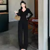 Estilo Puro e Sexy Primavera e Outono Novo Cardigan com Capuz Emagrecedor e Afinando Blusa de Manga Longa Jaqueta Calças Longas de Perna Larga Conjunto de Duas Peças da Moda