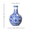 Jingdezhen Jarrón Celestial Grande de Globo Cerámico Jarrón de Flores Nuevo Estilo Chino Arte para el Hogar Jarrón Creativo Adornos de Decoración para Sala de Estar