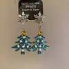 Serie Navideña~Aretes Borla Árbol de Navidad de Diamante Aguja de Plata Aretes Estilo Lujo Accesible Retro Aretes Versátiles de Moda