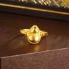 Nuevo anillo vietnamita Nansha de calabaza dorada, estilo nacional retro, color dorado, largo, resistente a la decoloración, anillo de boca suelta Fulu para mujer.