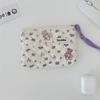 43162 Bolsa de almacenamiento portátil de algodón acolchado floral, bonita y suave bolsa para guardar pintalabios, neceser