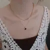Collar de Nácar Blanco de Lujo Ligero de Estilo Coreano para Mujer, Estilo Francés Retro Elegante, Cadena para Clavícula Elegante, Cadena Simple de Lana