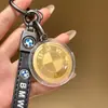 Pingente Chaveiro Logo de Carro Dourado, Ouro Puro 999, Pingente Chaveiro Audi Mercedes, Pequeno Presente para o Pai