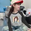 Camiseta base de manga larga raglán para niña 2026 Otoño/Invierno Nuevo Estilo Térmica de Polar para Niños Elegante Camiseta de Cuello Redondo