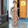 Cheongsam de sete mangas outono 2024 alta qualidade retrô jovem diário vestido aprimorado simples e elegante temperamento estilo longo
