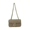 Bolso cruzado y de hombro versátil para mujer estilo Chanel acolchado, nuevo para otoño 2026, con cadena y sensación de alta gama.