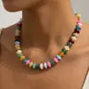 Collar con colgante de corazón grande de resina de color degradado contrastante, dulce, lindo y colorido, para mujer, de Amazon, transfronterizo