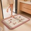 Alfombra de Piso para Baño de Dibujos Animados Transfronteriza, Alfombrilla Antideslizante para Baño del Hogar, Alfombra de Piso con Patrón Tejido de Lino Imitación, Absorbente de Agua, Secado Rápido