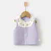 Chaleco de Terciopelo Suave para Bebé Chaleco Bordado de Primavera y Otoño Chaqueta sin Mangas para Niños Top Cálido para Recién Nacidos que Protege el Vientre