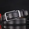 Cinto Masculino Grande para Cliente Couro Bovino Genuíno Cinto Masculino com Fivela de Pino Sem Compartimentos Versátil Couro Genuíno Estilo Coreano Simples Moda Negócios