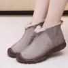 Novas Botas de Neve de Inverno Femininas, Botas de Algodão para Mulheres, Forradas com Lã e Espessadas para Aquecimento, Estilo Slip-On para Mães de Meia-Idade e Idosas