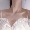 Colar de Lua Crescente para Mulheres, Corrente para Clavícula, Design de Nicho Estilo Ins, Tendência Minimalista de Luxo Leve, Banhado a Prata, Pingente Popular Estilo Coreano