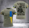 Camuflaje Ucraniano Patrón de Soldado Impresión Digital 3D Transfronterizo Nuevo Suéter Casual para Hombre Camiseta de Manga Corta con Cuello Redondo