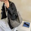 Bolso de Hombro Vintage con Estampado de Estrella y Leopardo, Nuevo Estilo Otoño, Bolso de Mano Versátil Casual de Gran Capacidad para Viajes y Estudiantes