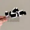 Peine de Pelo con Lazo de Peluche Vintage para Mujer, Peine Invertido para Flequillo, Pinza para el Cabello, Estilo Celebridad de Internet, Nuevo Pinza Lateral Antideslizante Otoño/Invierno para Cabello Suelto