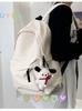 Mochila de estilo coreano para mulheres Mochila de cor sólida simples de grande capacidade para estudantes do ensino médio Mochila para estudantes universitários do ensino médio para homens