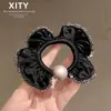 Exquisito Elegante Perla Cristal Grande Goma para el Cabello Gama Alta Parte Trasera de la Cabeza Mucho Cabello Coleta Moño Cuerda para el Cabello