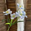 Nova Flor Artificial Tulipa Aberta de Cinco Cabeças Impressa em 3D Decoração de Casa Ornamento para Sala de Estar Arranjo Floral de Casamento