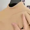 Camiseta térmica base para hombre de cuello semi-alto cepillada, sudadera de cuello medio, 260g, ropa interior térmica de forro polar de doble cara para otoño/invierno
