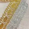 Borda de Renda Metálica Oca Dourada e Prateada de 2cm para Artesanato, Tecido Artesanal para Bonecas Decoração DIY, Acessórios de Vestuário