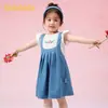 Balabala Ropa Infantil para Niños Traje de Manga Corta para Niños Falda con Tirantes para Niñas Conjunto de Dos Piezas Verano 2025 Nuevo Dulce Bordado